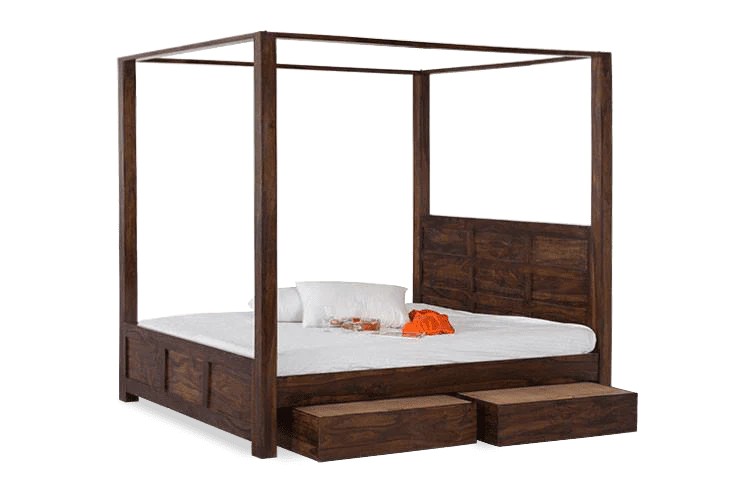 Nestora Solid Wood Poster Bed With Storage Home