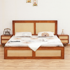 Boston Solid Wood Rattan Cane Storage Box Bed