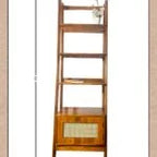 Staircase bookshelf with Rattan mesh door