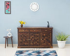 Pune Sheesham Wood Sideboard with Three Drawers & Doors