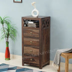 Krishna Solid Wood Tall 4 Drawer Chest Of Drawer