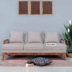 Modario Rattan Sofa 3 Seater Textured Light Brown