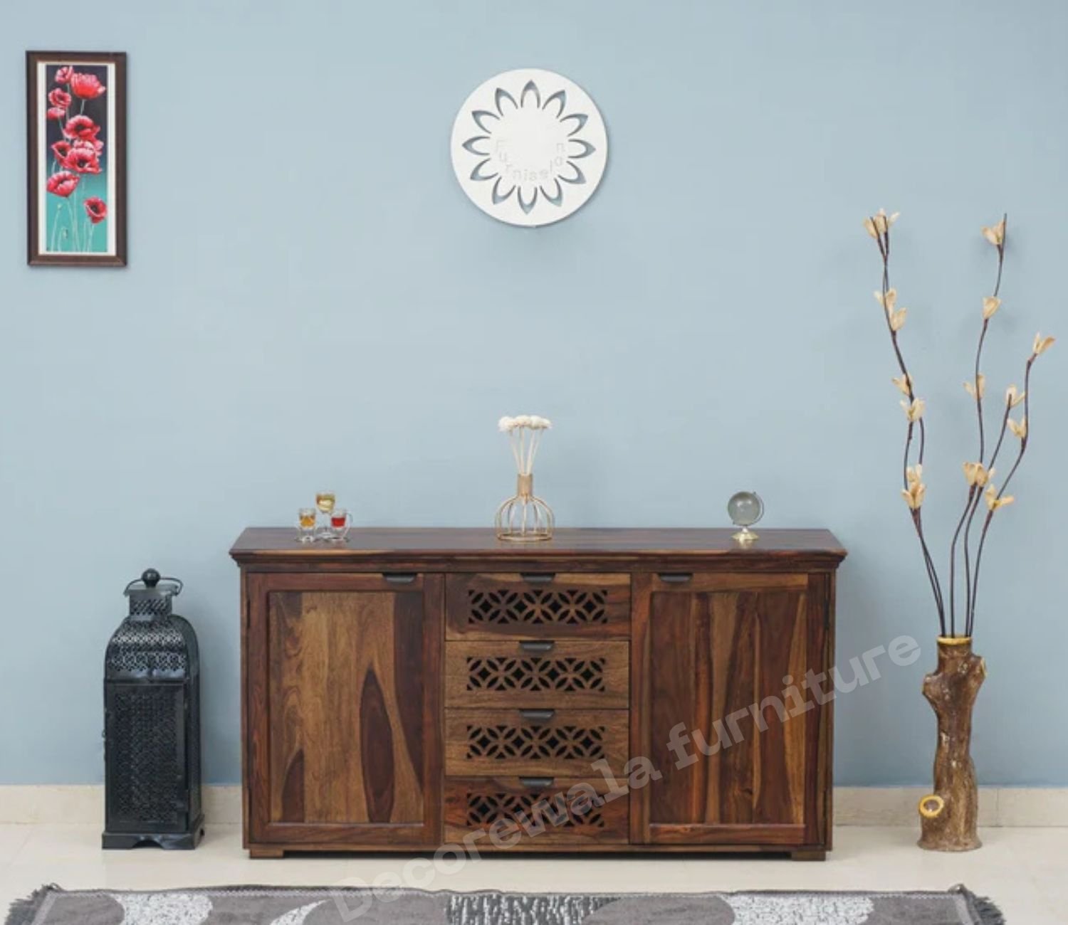 Godavari Sheesham Wood Sideboard with Four Drawers & Two Doors