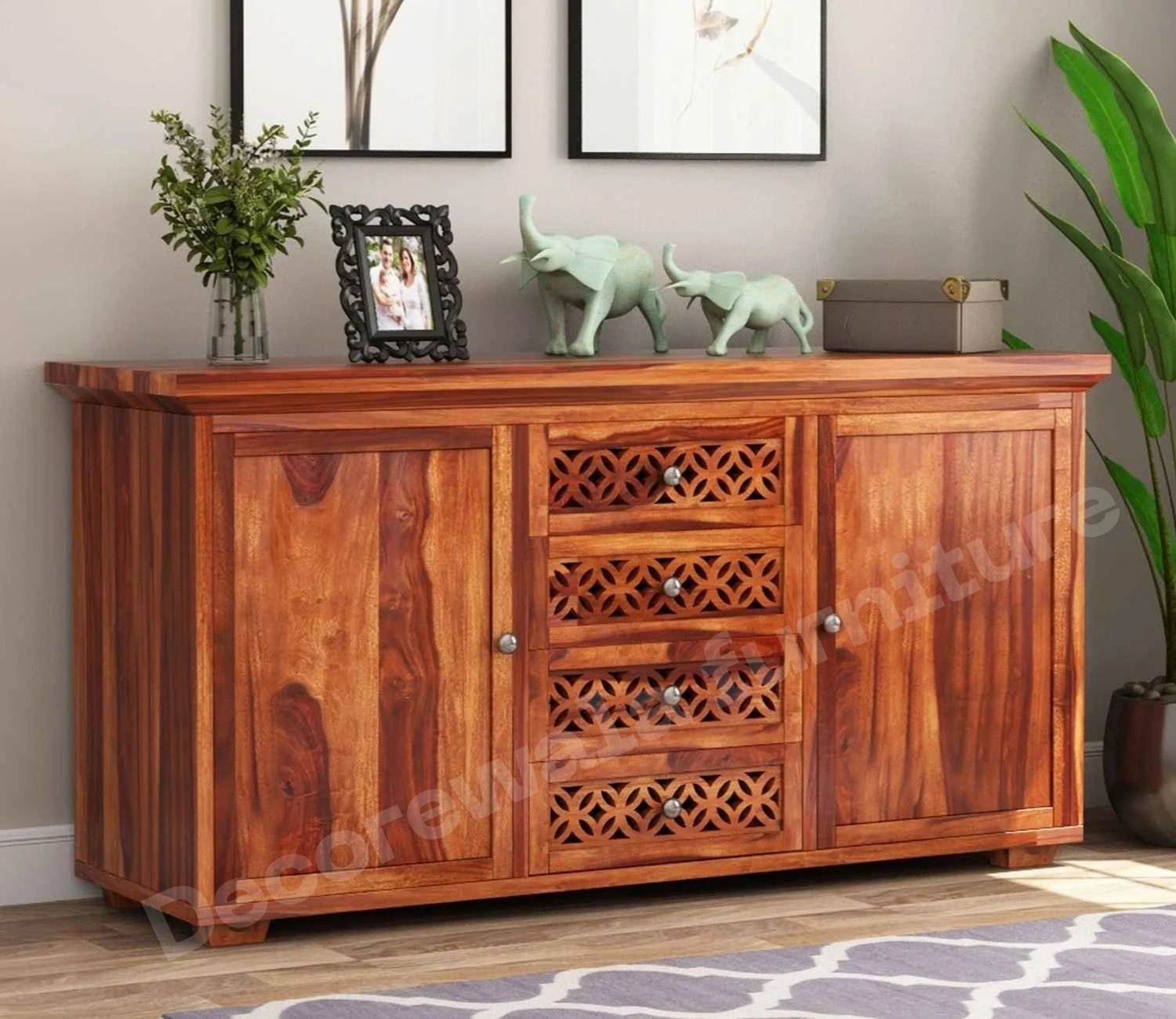 Cambrey Sheesham Wood Storage Cabinets and Sideboard