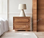 Chicago Solid Wood Two Drawer Bedside Table