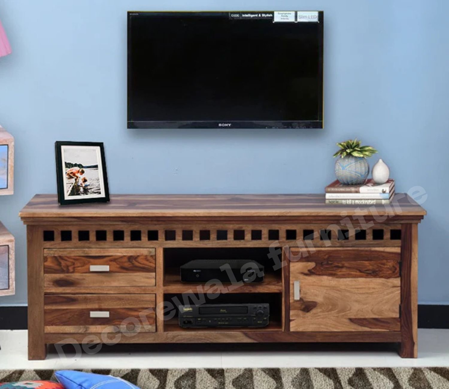 Dhaka Solid Wood Two Doors & Door Tv Cabinet