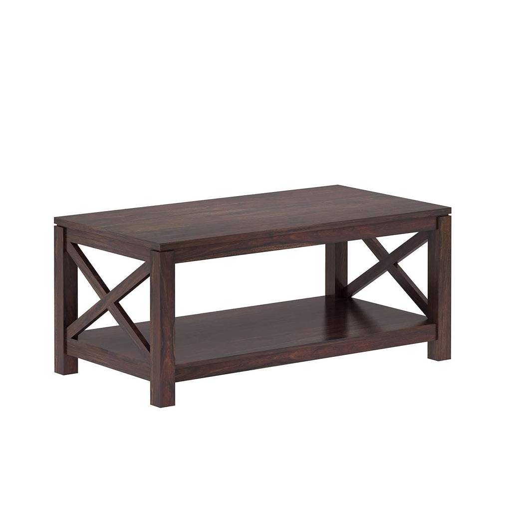 Caffiero Solid Sheesham Wood Coffee Table