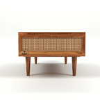 Drawenzo Solid Wood Rattan Cane Drawer Coffee Table