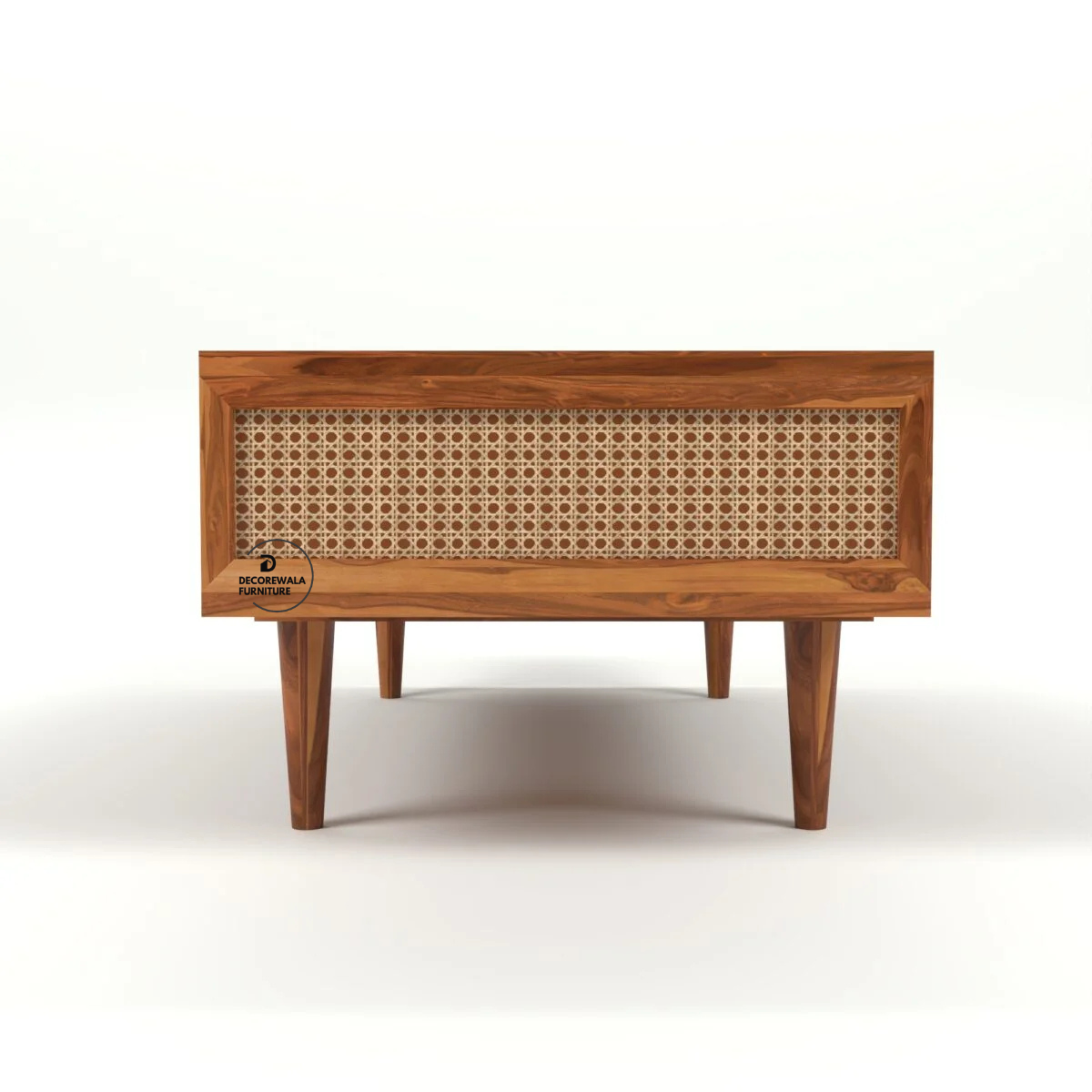 Drawenzo Solid Wood Rattan Cane Drawer Coffee Table