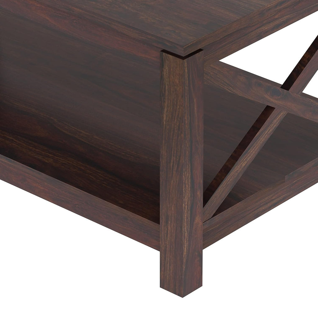 Caffiero Solid Sheesham Wood Coffee Table
