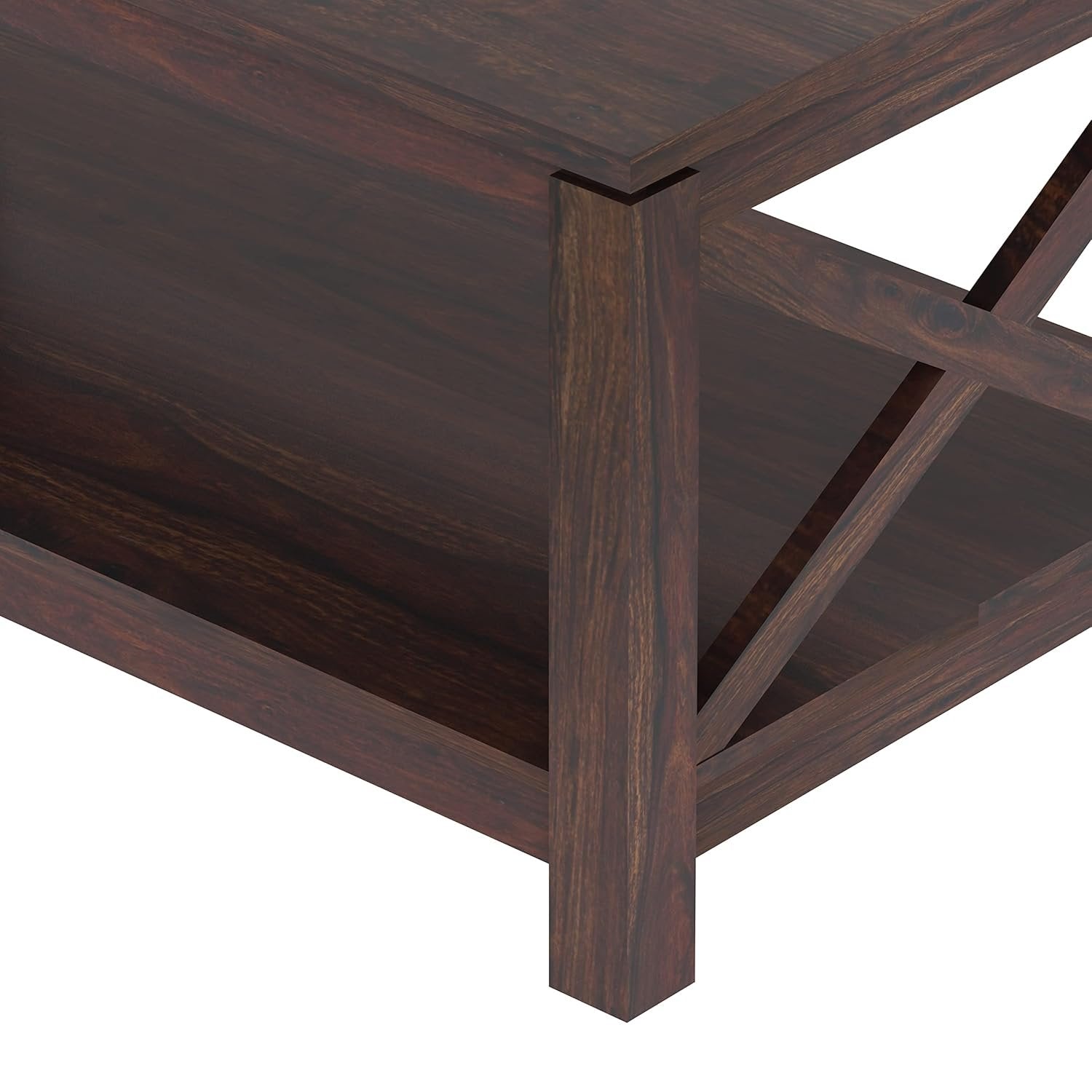 Caffiero Solid Sheesham Wood Coffee Table