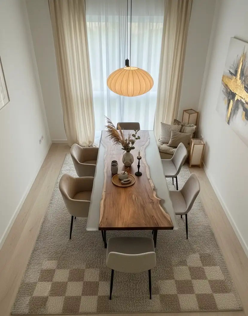 Walnora Epoxy River Dining Table – Solid Wood Masterpiece