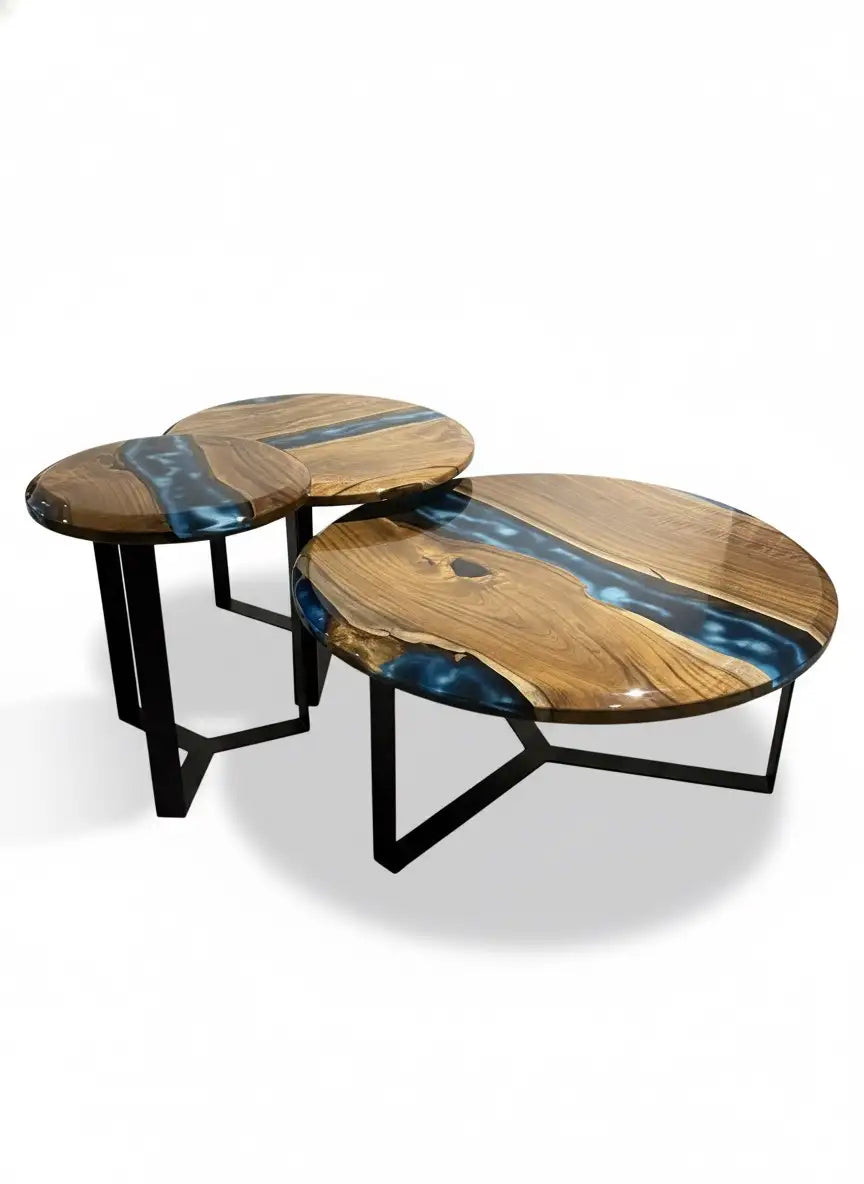 Walnora Modern Wooden Center Table – Solid Wood Top