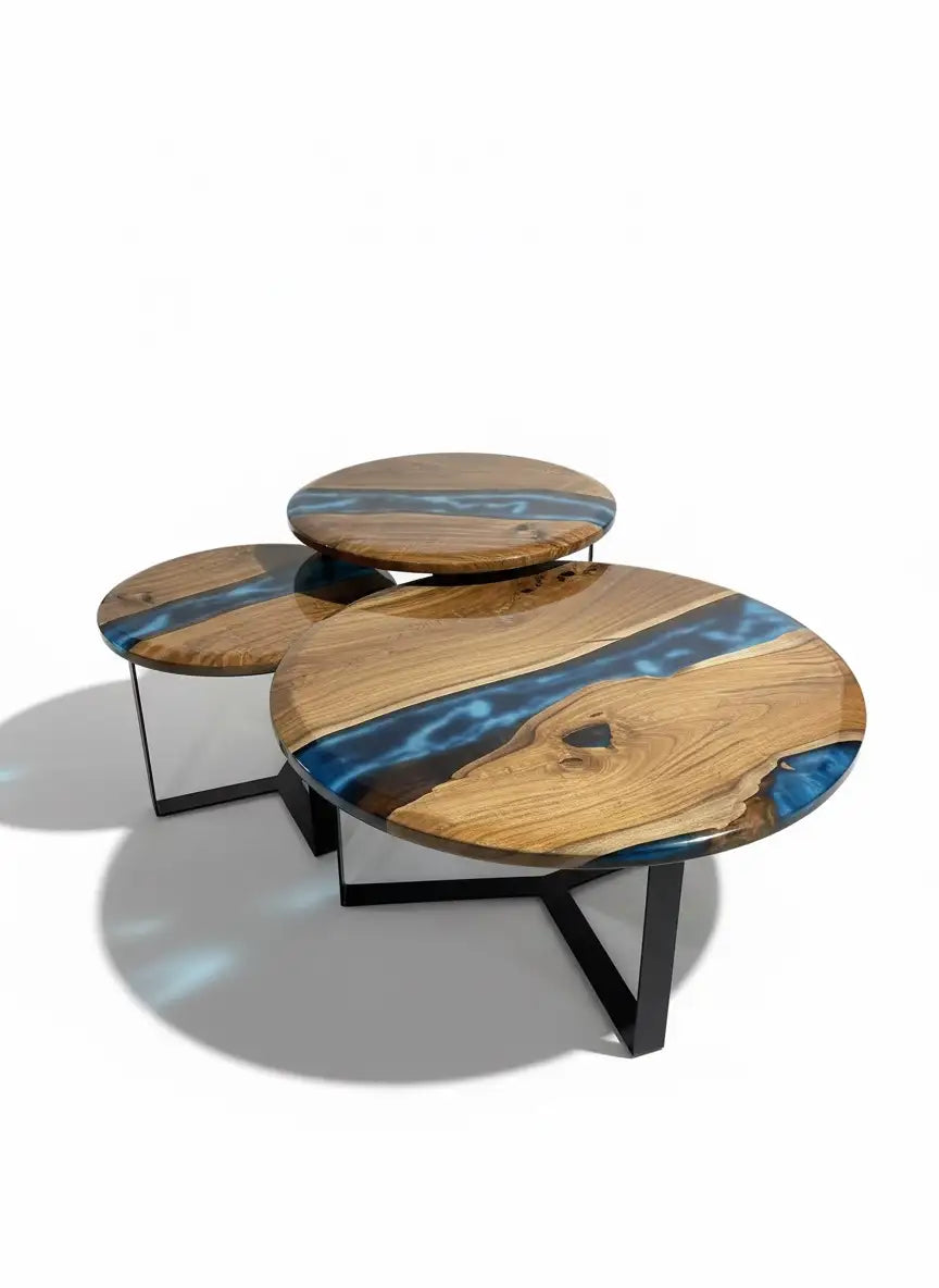 Walnora Modern Wooden Center Table – Solid Wood Top