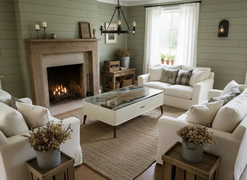 Luxury Live Edge Wood & Epoxy Resin Coffee Table with Fluted Base