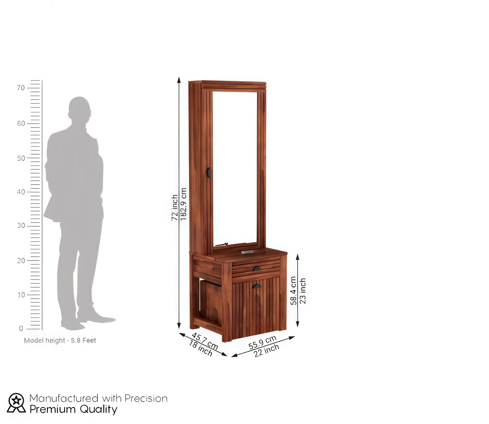 Velvetra Dressing Table with Stool and Storage