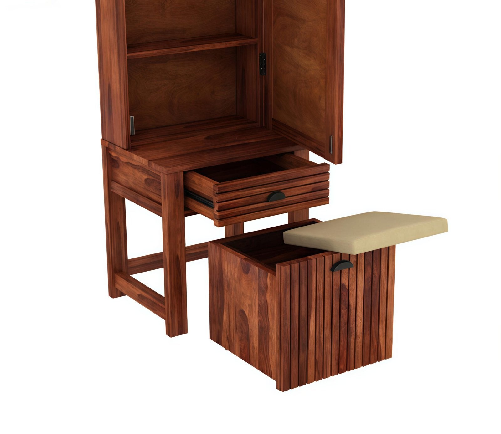 Velvetra Dressing Table with Stool and Storage