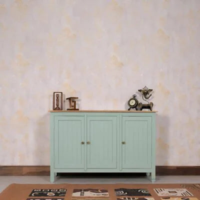 Dreamure Solid Wood Three Door Storage Tall Cabinet