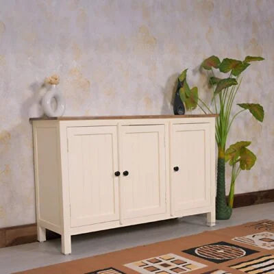 Dreamure Solid Wood Three Door Storage Tall Cabinet