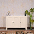 Dreamure Solid Wood Three Door Storage Tall Cabinet