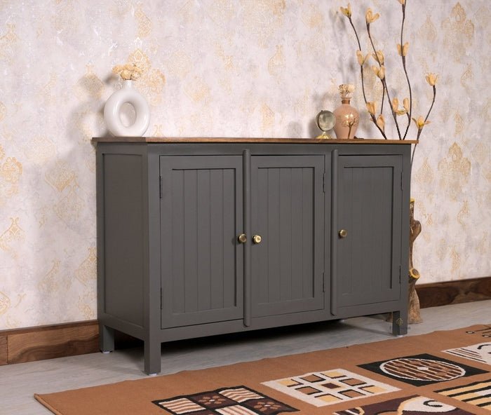 Dreamure Solid Wood Three Door Storage Tall Cabinet