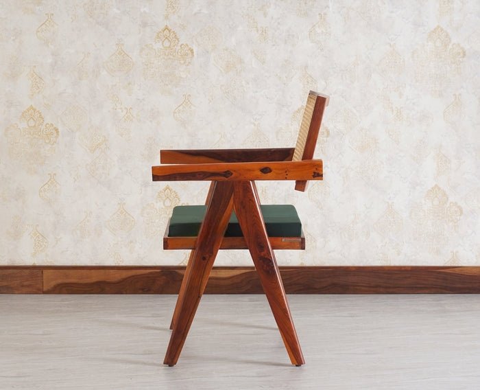 Polinest Solid Wood Rattan Cane Chair Set Of Two