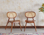 Lustroak Solid Wood Dining Chair Set of two