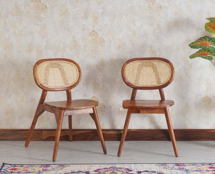 Lustroak Solid Wood Dining Chair Set of two