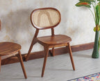 Lustroak Solid Wood Dining Chair Set of two