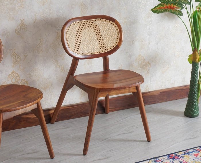 Lustroak Solid Wood Dining Chair Set of two