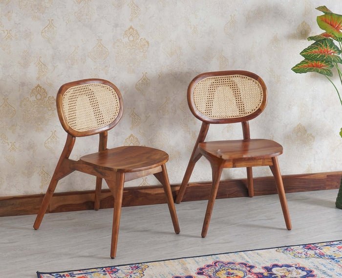 Lustroak Solid Wood Dining Chair Set of two