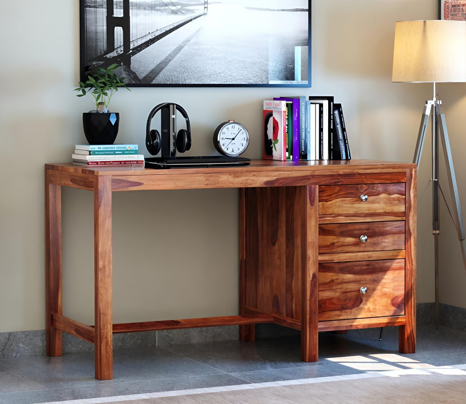 Cedarglow Study Table With Three Drawers