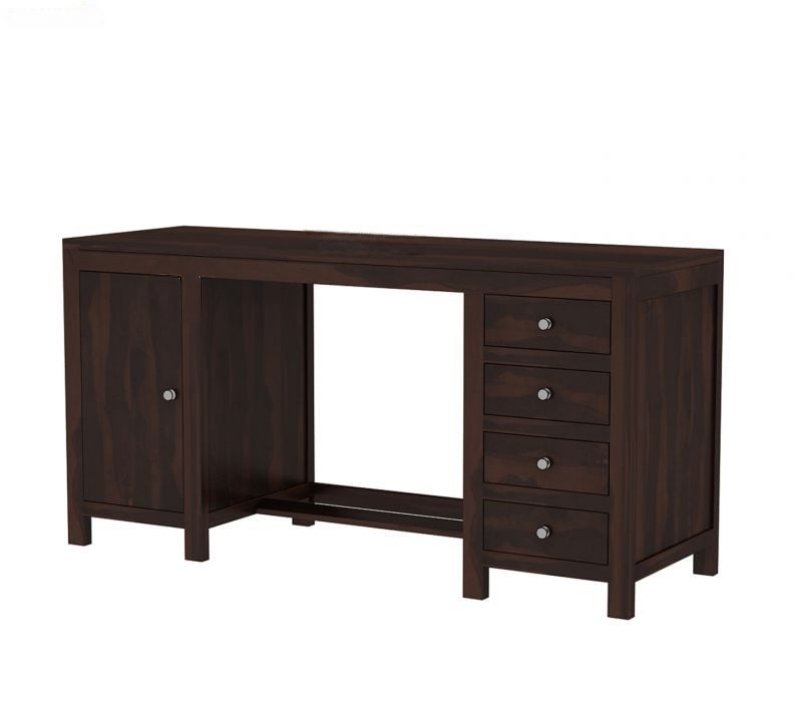 Oakshine Sheesham Wood Study Table with Four Drawers & Cabinet