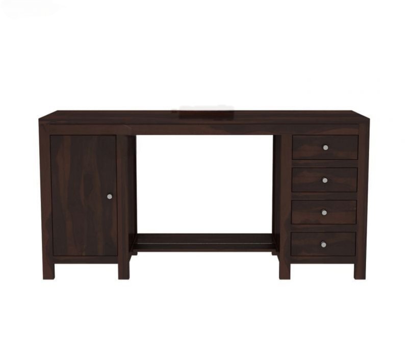 Oakshine Sheesham Wood Study Table with Four Drawers & Cabinet
