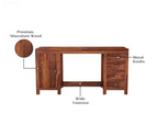 Oakshine Sheesham Wood Study Table with Four Drawers & Cabinet