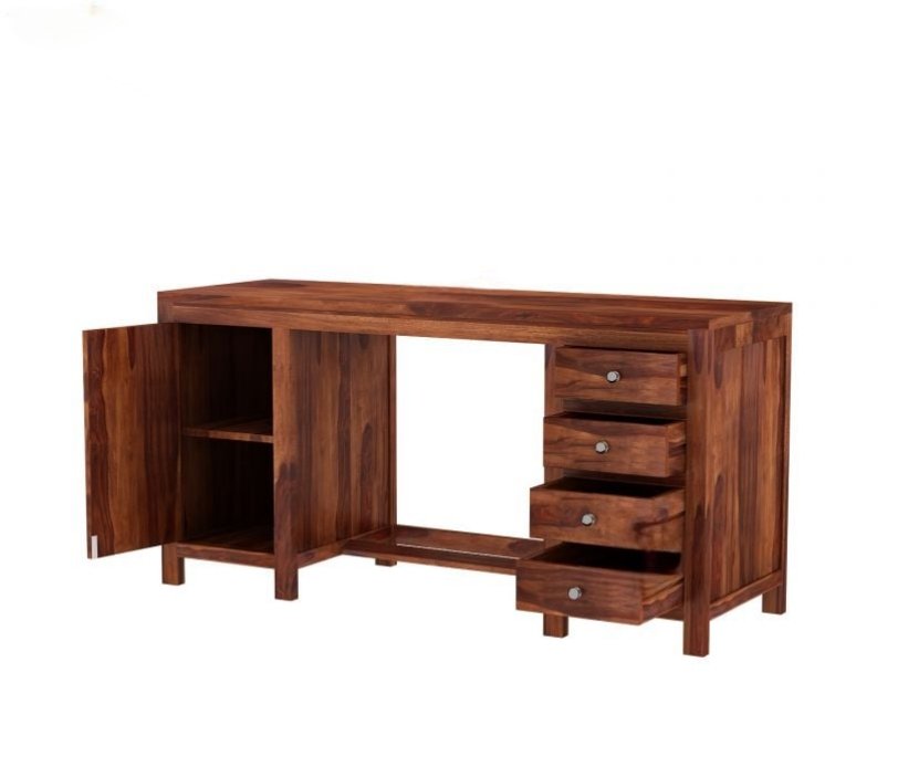 Oakshine Sheesham Wood Study Table with Four Drawers & Cabinet