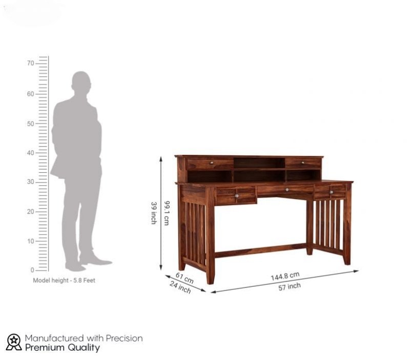 Glosswood Computer Table With Drawers