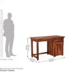 Glosswood Study Table with Two Drawers and Cabinet