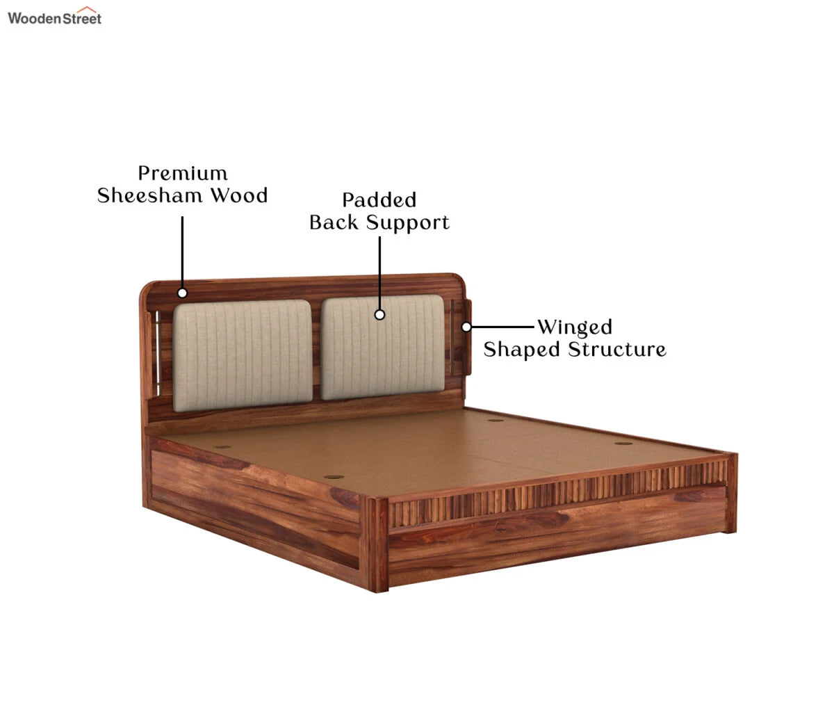 Slumbra Premium Sheesham Wood Bed