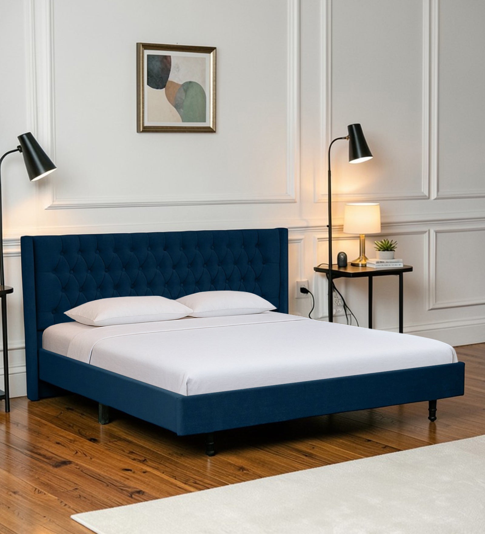 The Cozy Camel: Modern Plush Upholstered Bed