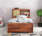 Tivo Stylish Solid Wood Kids Trundle Bed with Storage