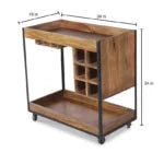 Elixora Solid Wood And Iron Bar Trolly