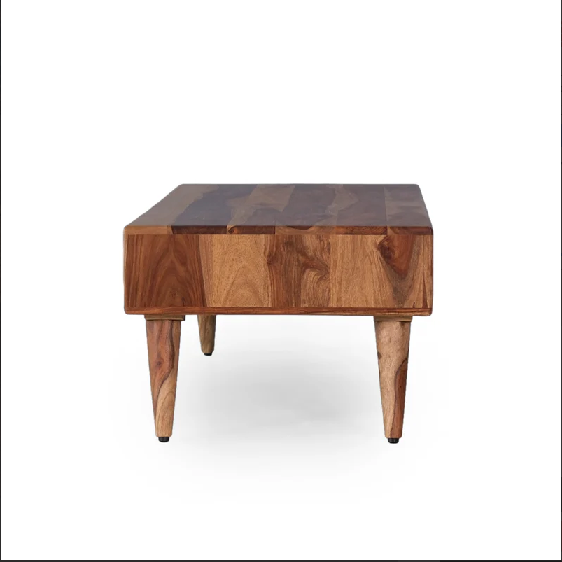 Verona Solid Wood Rattan Cane Two Drawer Coffee Table