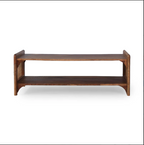 Caffina Solid Wood Rattan Cane One Drawer Coffee Table