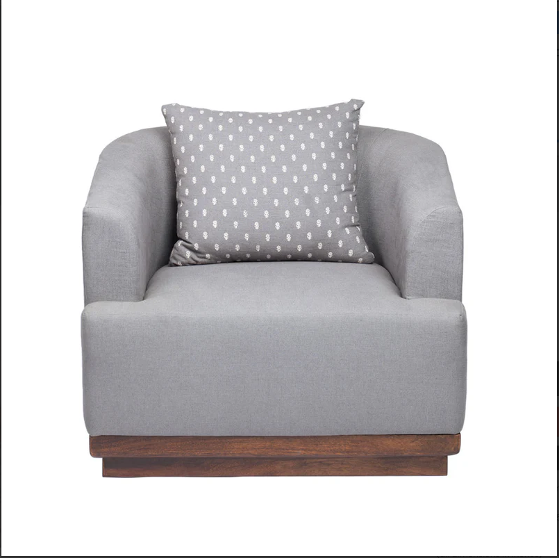 One Seater Sofa In Grey Brown