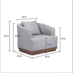 One Seater Sofa In Grey Brown