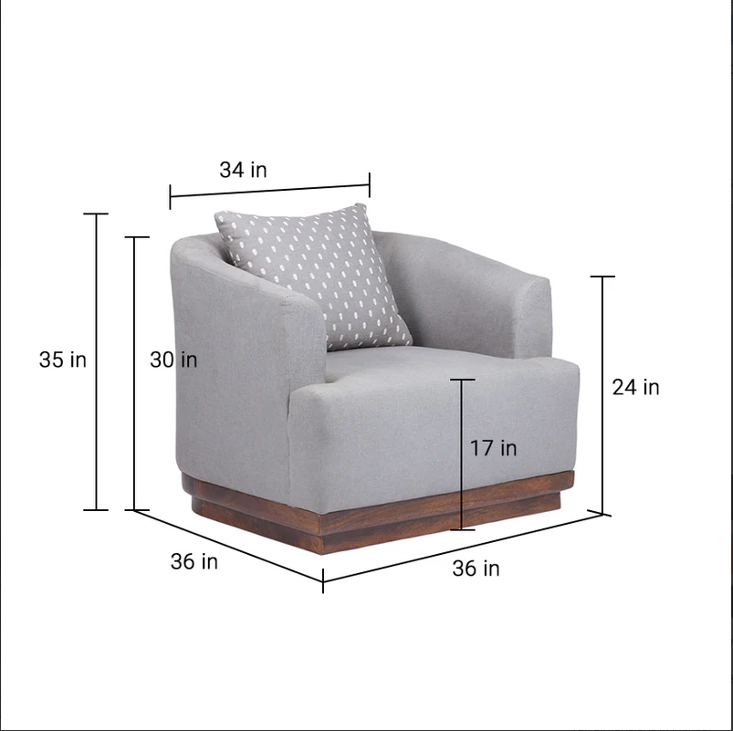 One Seater Sofa In Grey Brown