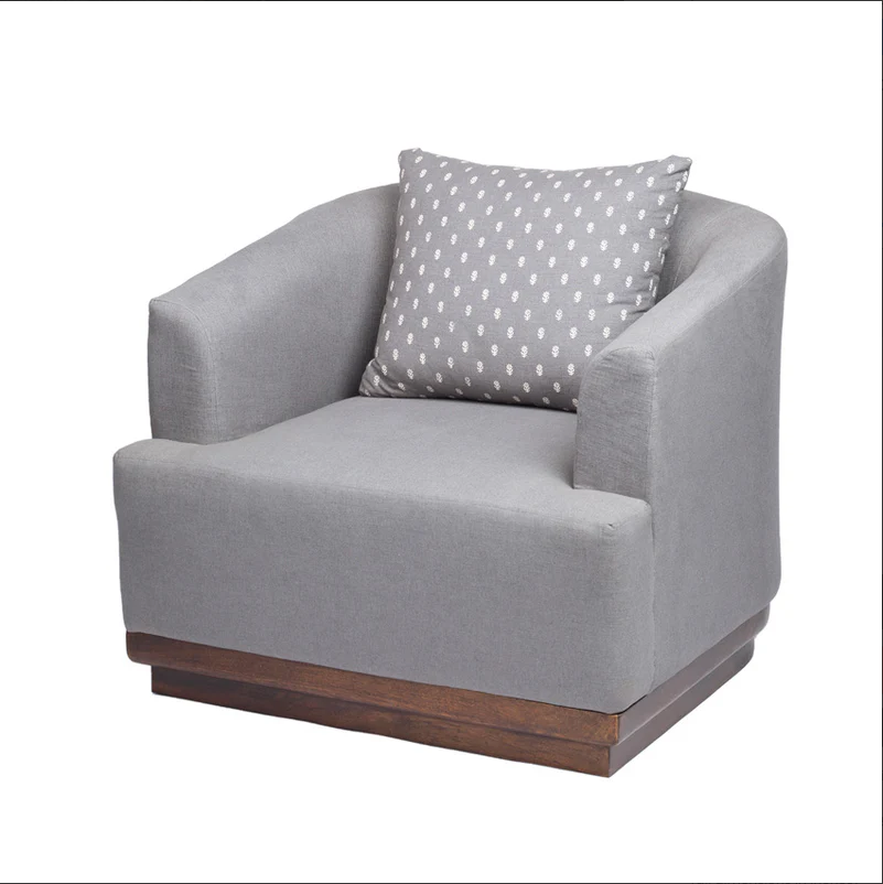 One Seater Sofa In Grey Brown