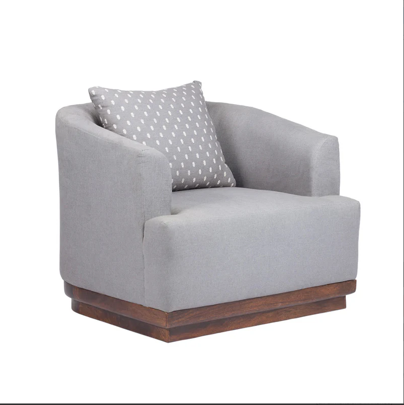 One Seater Sofa In Grey Brown