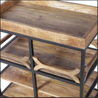 Barvio Solid Wood And Iron Bar Trolly